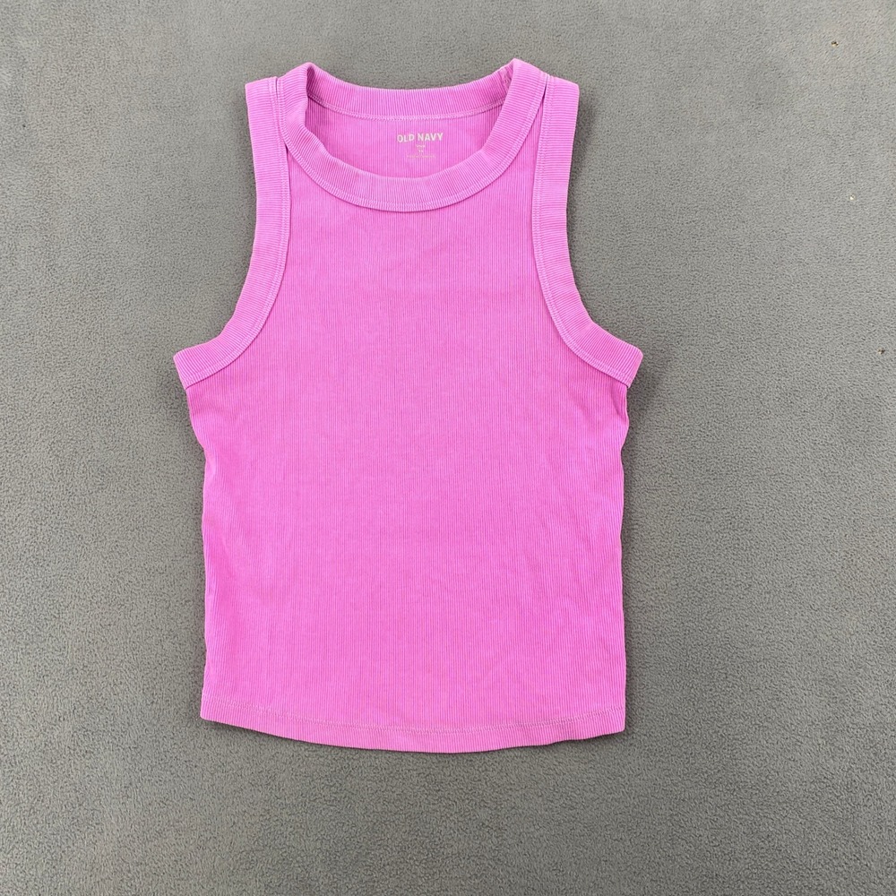 Old Navy Snug Ribbed Tank Top Pink Crew Neck Sleeveless XS